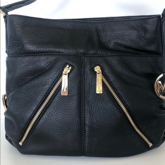 MICHAEL KORS Black Pebbled Leather Front  Zip Tote - Picture 11 of 12